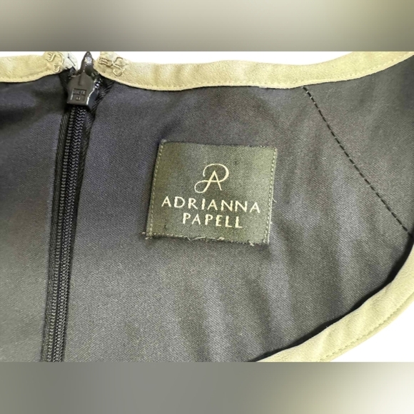 Adrianna Papell Dress Sleeveless Midi Navy/Ivory Size 12 - Picture 10 of 12